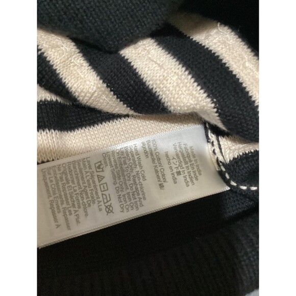 J Crew Sweater Womens Small Black White Embellished Stripe Tank Pullover New - Picture 7 of 7